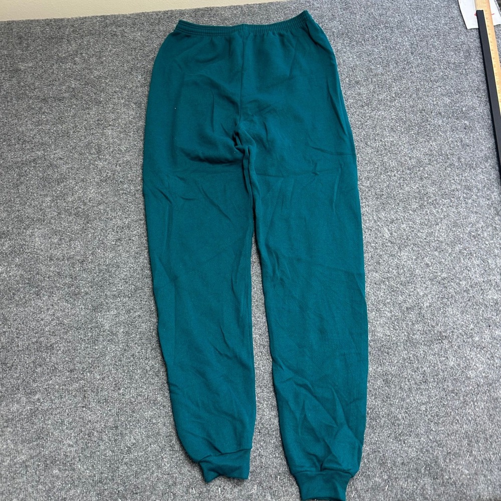 Hanes Sweatpants Womens Size M Teal Green Elastic Waist Ribbed Cuffs Jogger